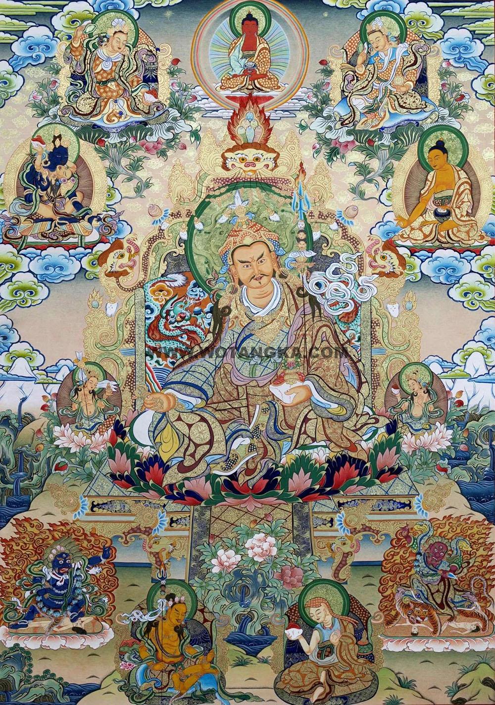 沃唐卡编号AC85388：莲花生大士八变相
