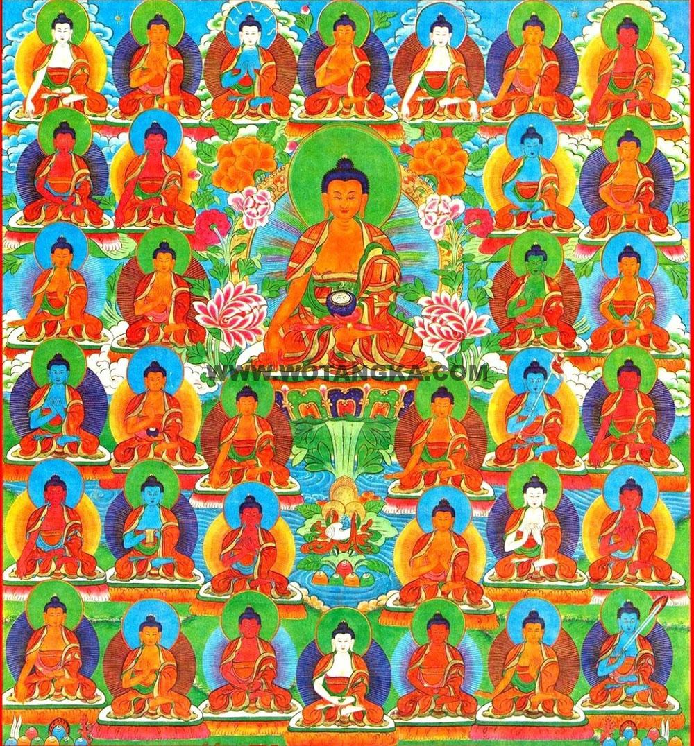 沃唐卡编号AC86349：三十五佛