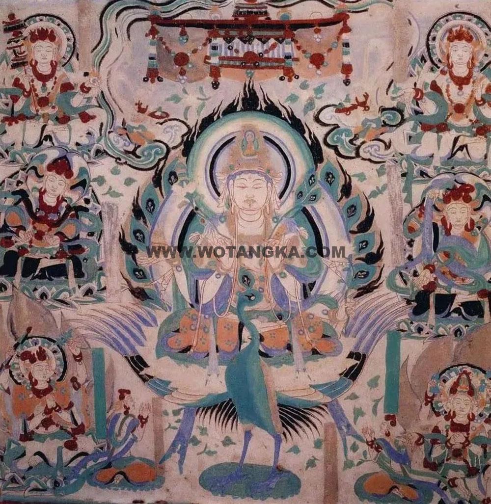 沃唐卡编号AC87186：孔雀明王