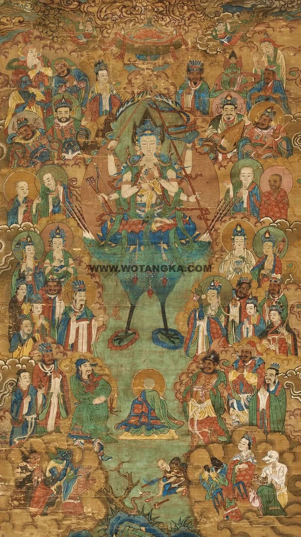 沃唐卡编号AC87505：孔雀大明王