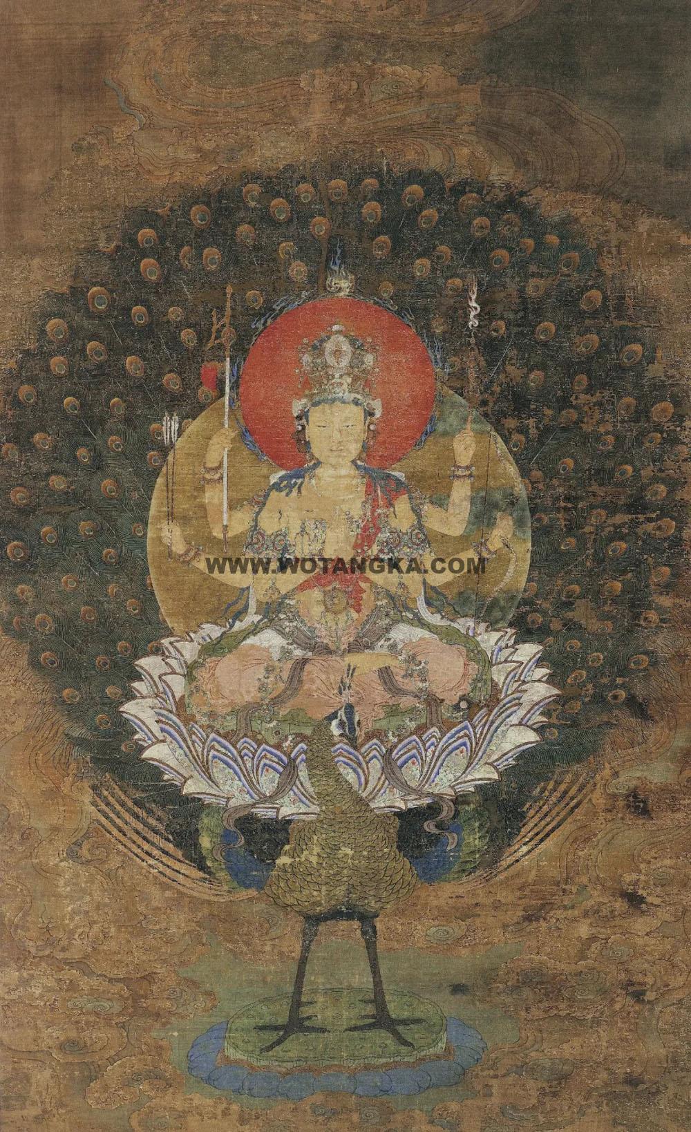 沃唐卡编号AC89633：孔雀大明王