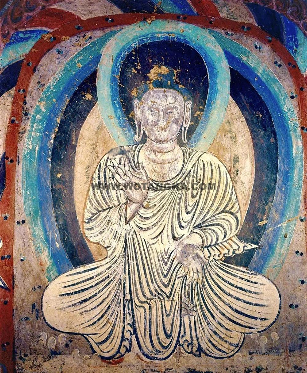 沃唐卡编号AC91752：白衣弥勒