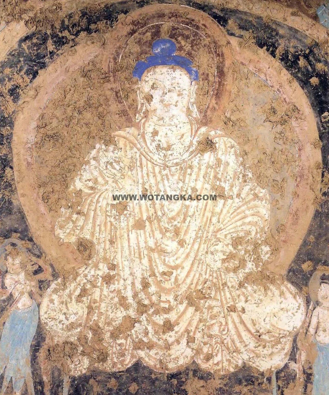 沃唐卡编号AC94446：白衣弥勒菩萨