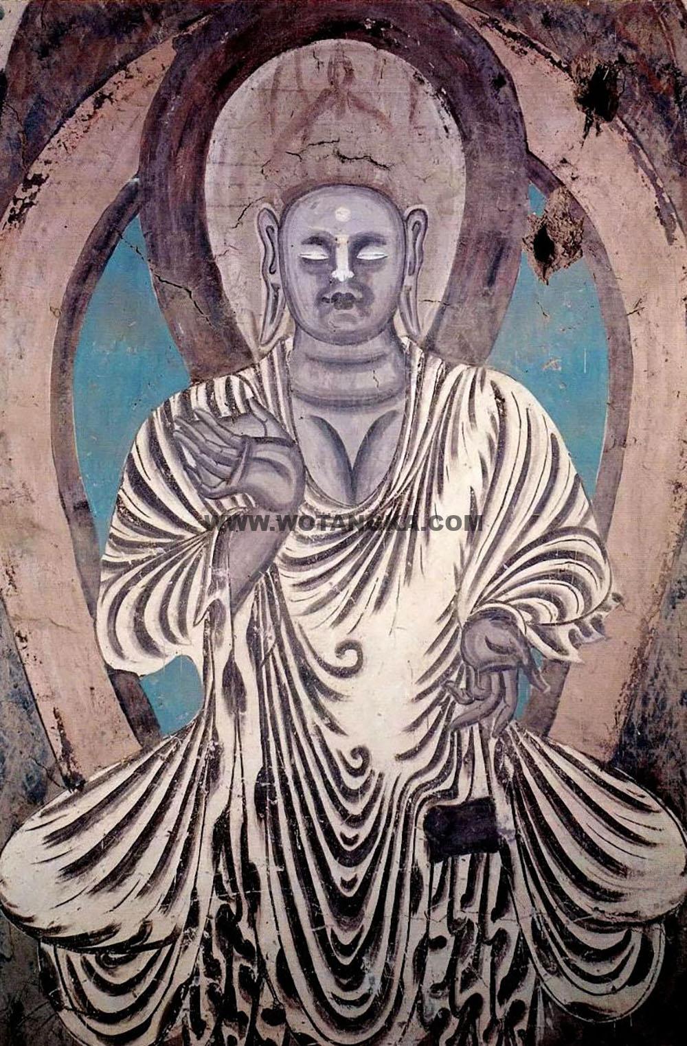 沃唐卡编号AC96990：白衣弥勒