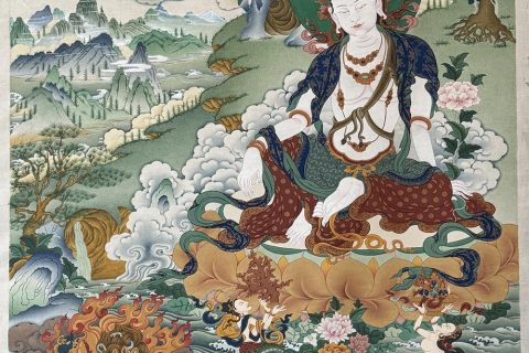 编号188-389202：嘎玛嘎赤-观音菩萨·三怙主（90*60CM左右）