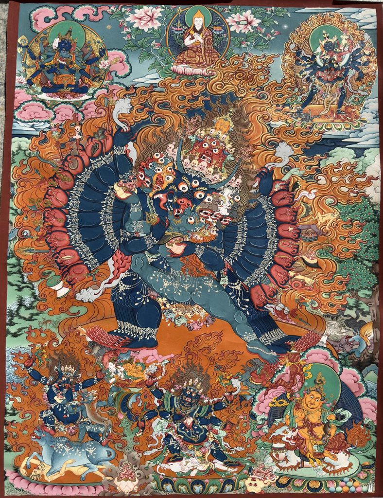 编号188-442560：彩绘唐卡-大威德金刚（100*70CM左右）
