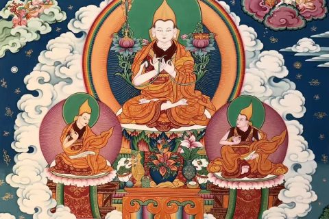 编号188-443836：彩绘唐卡-宗喀巴大师（120*90CM左右）