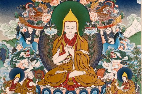 编号188-446554：彩绘唐卡-宗喀巴大师（90*60CM左右）