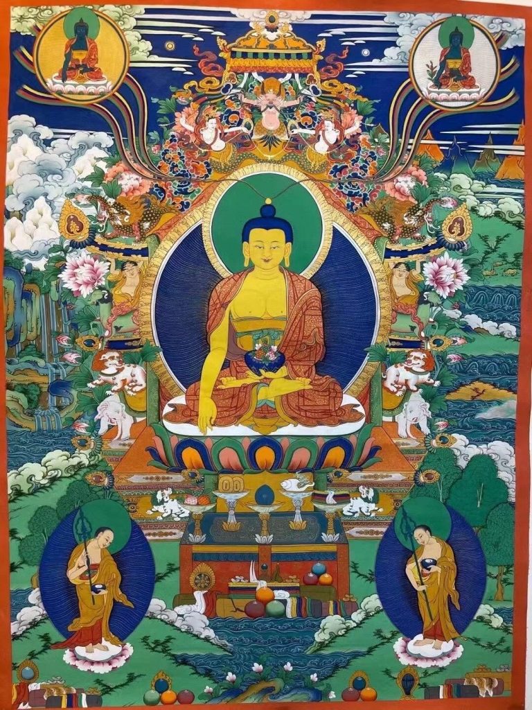 编号188-454869：彩绘唐卡-释迦牟尼佛（70*50CM左右）