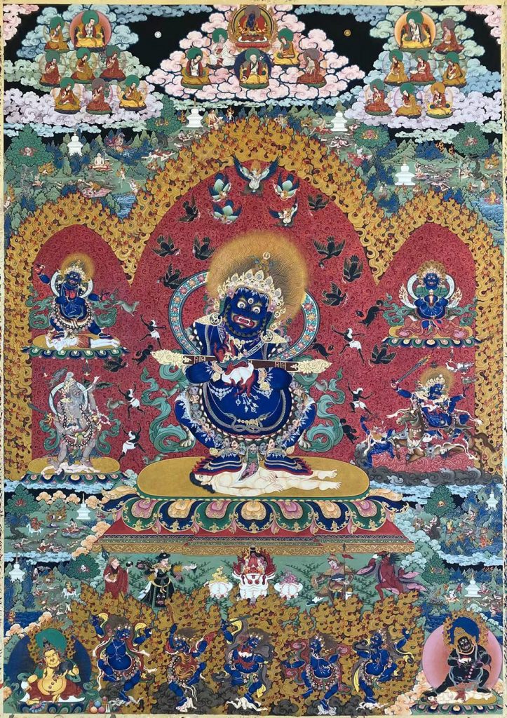 编号188-462977：彩绘唐卡-红棒玛哈嘎拉（150*130CM左右）