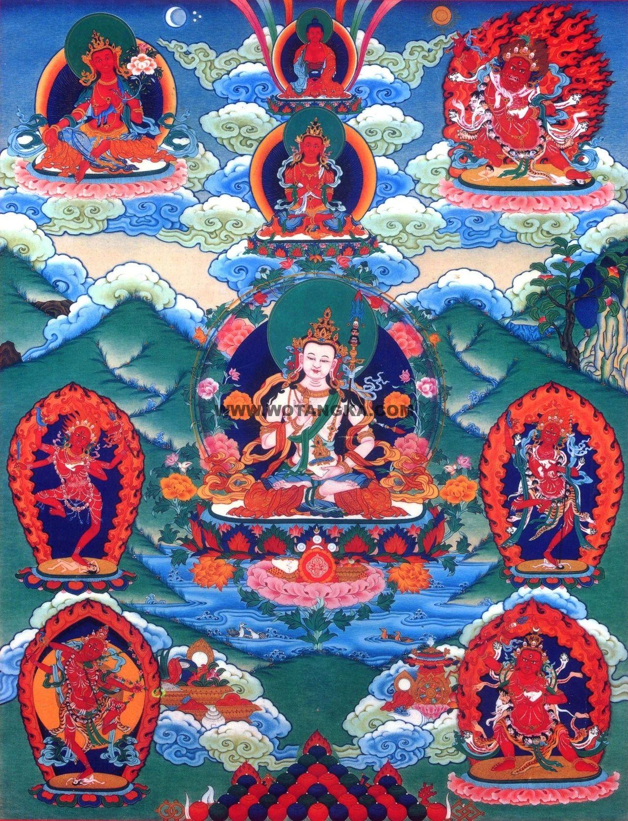 沃唐卡编号AC16903：怀业九本尊