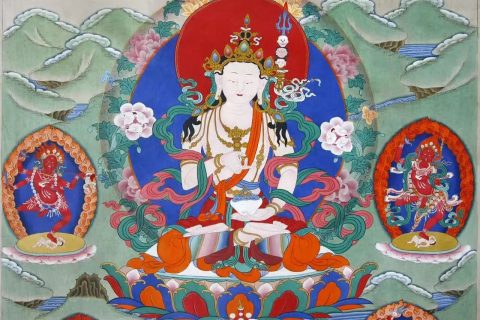 沃唐卡编号AC17250：怀业九本尊