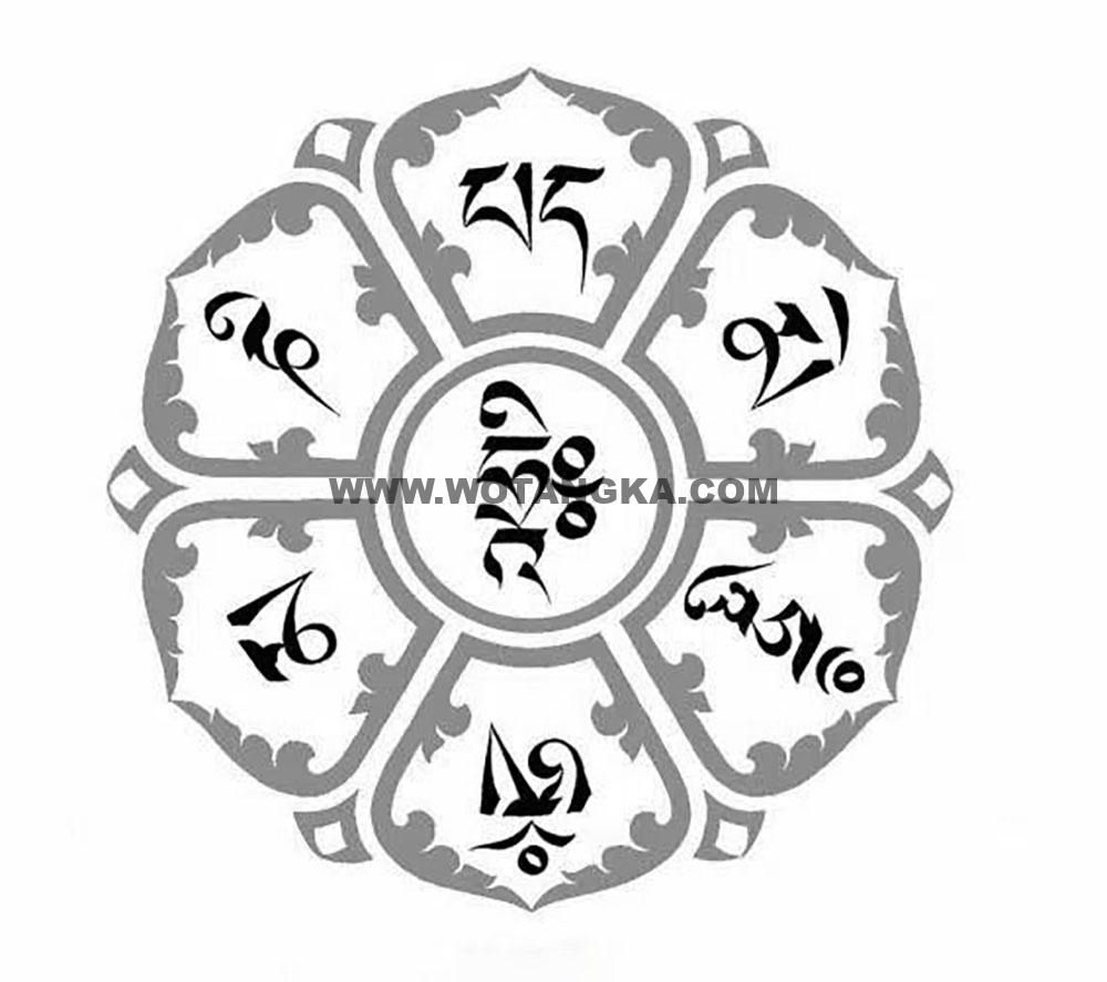 沃唐卡编号AC25390：六字大明咒