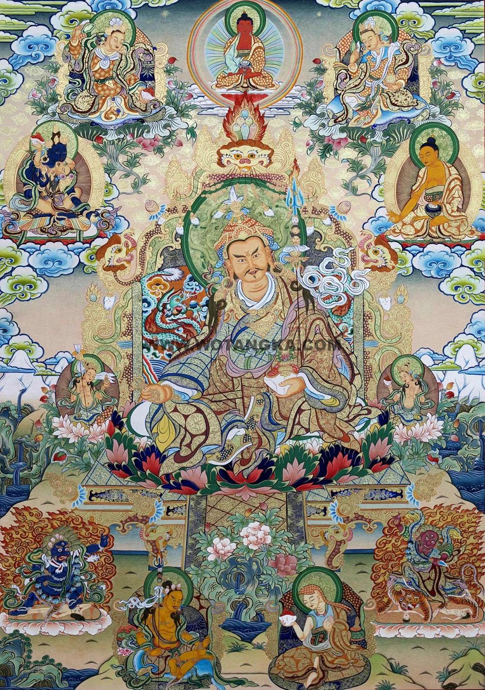 沃唐卡编号AC28712:莲花生大士八变相