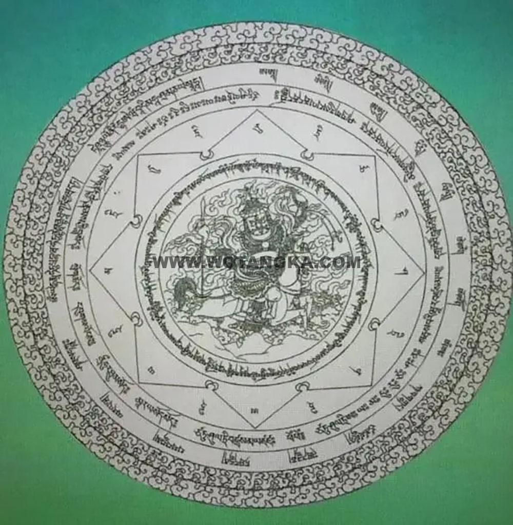 沃唐卡编号AC33652：驱魔守护咒轮