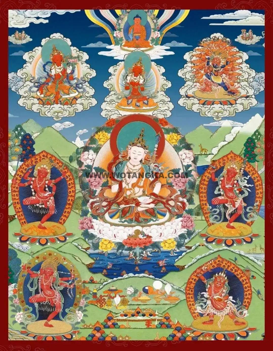 沃唐卡编号AC36421：怀业九本尊