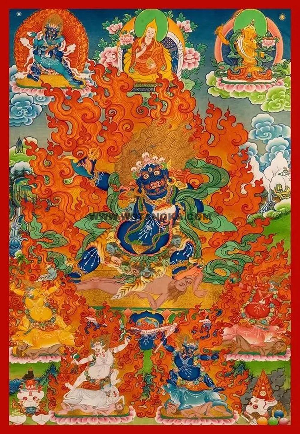 沃唐卡编号AC39437：二臂大黑天