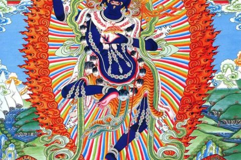 沃唐卡编号AC40793：黑忿怒空行母