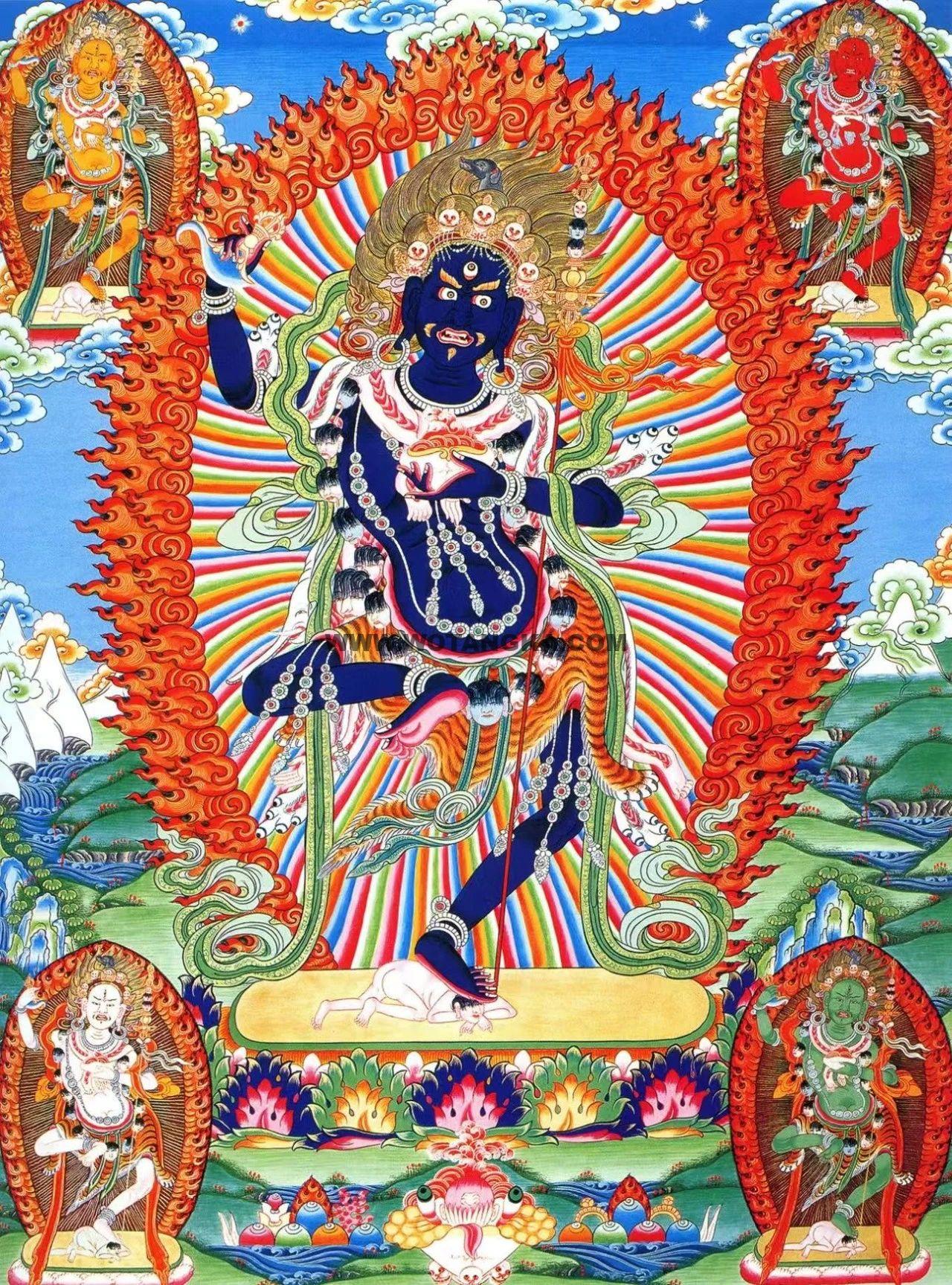 沃唐卡编号AC40793：黑忿怒空行母