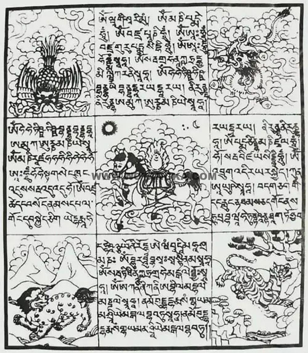 沃唐卡编号AC45462：吉祥风马旗