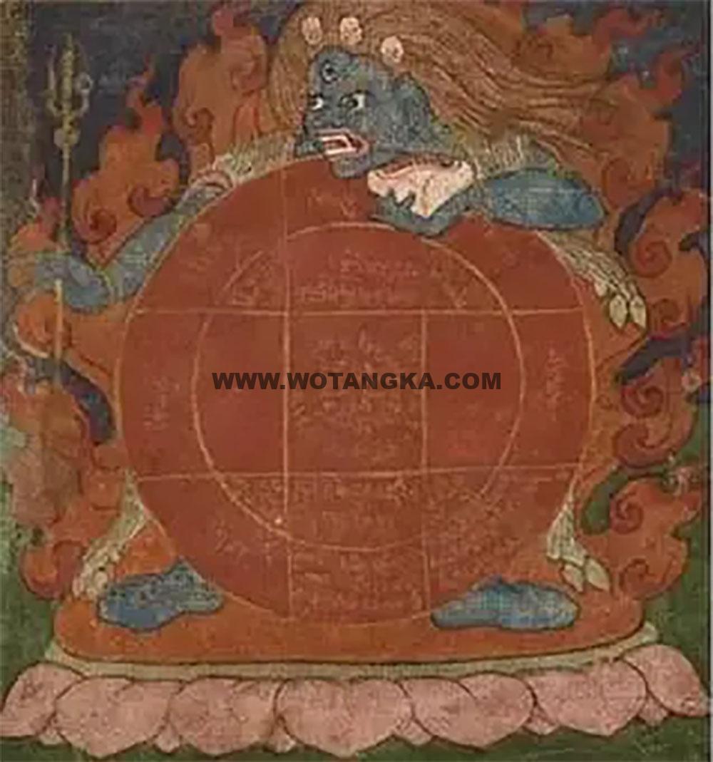 沃唐卡编号AC46414:阎魔法王护身咒轮