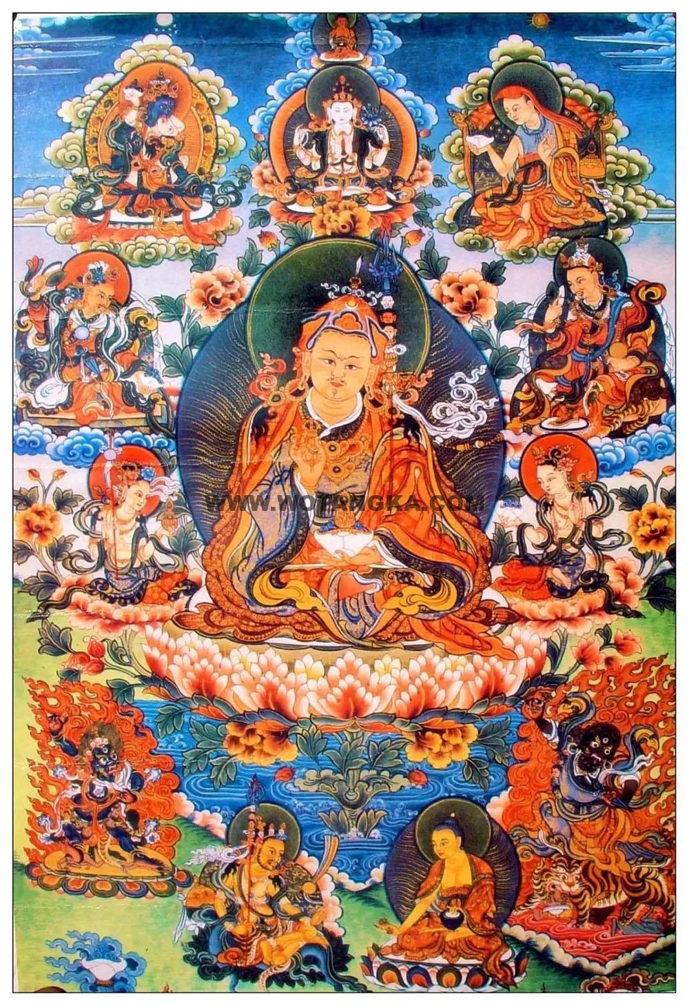 沃唐卡编号AC53725：莲花生大士八相图