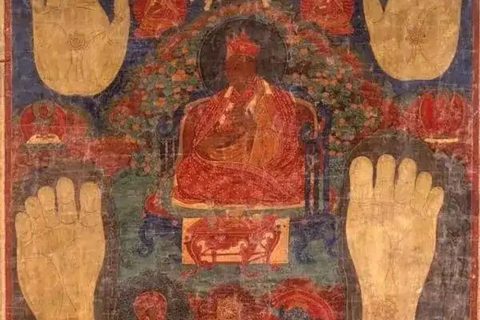 沃唐卡编号AC54773：上师大手印（苯教）