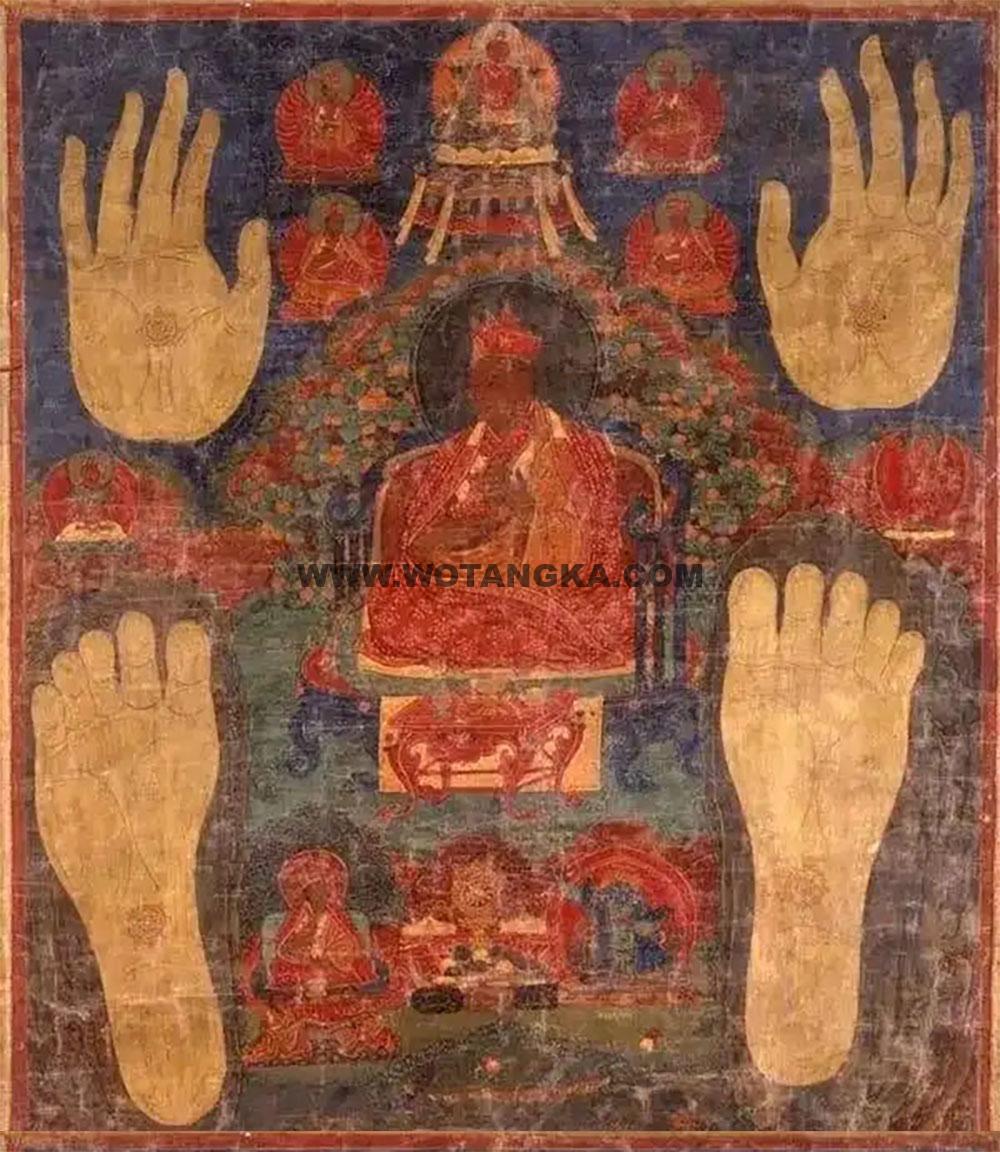 沃唐卡编号AC54773：上师大手印（苯教）