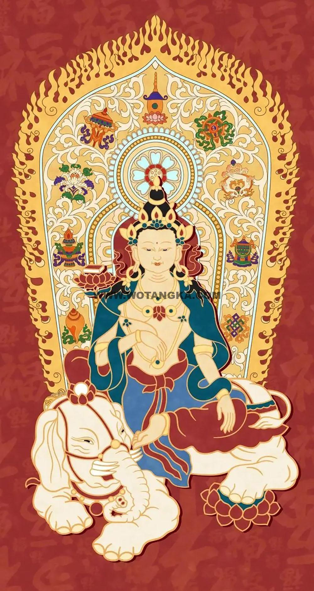 沃唐卡编号AC59530:普贤菩萨