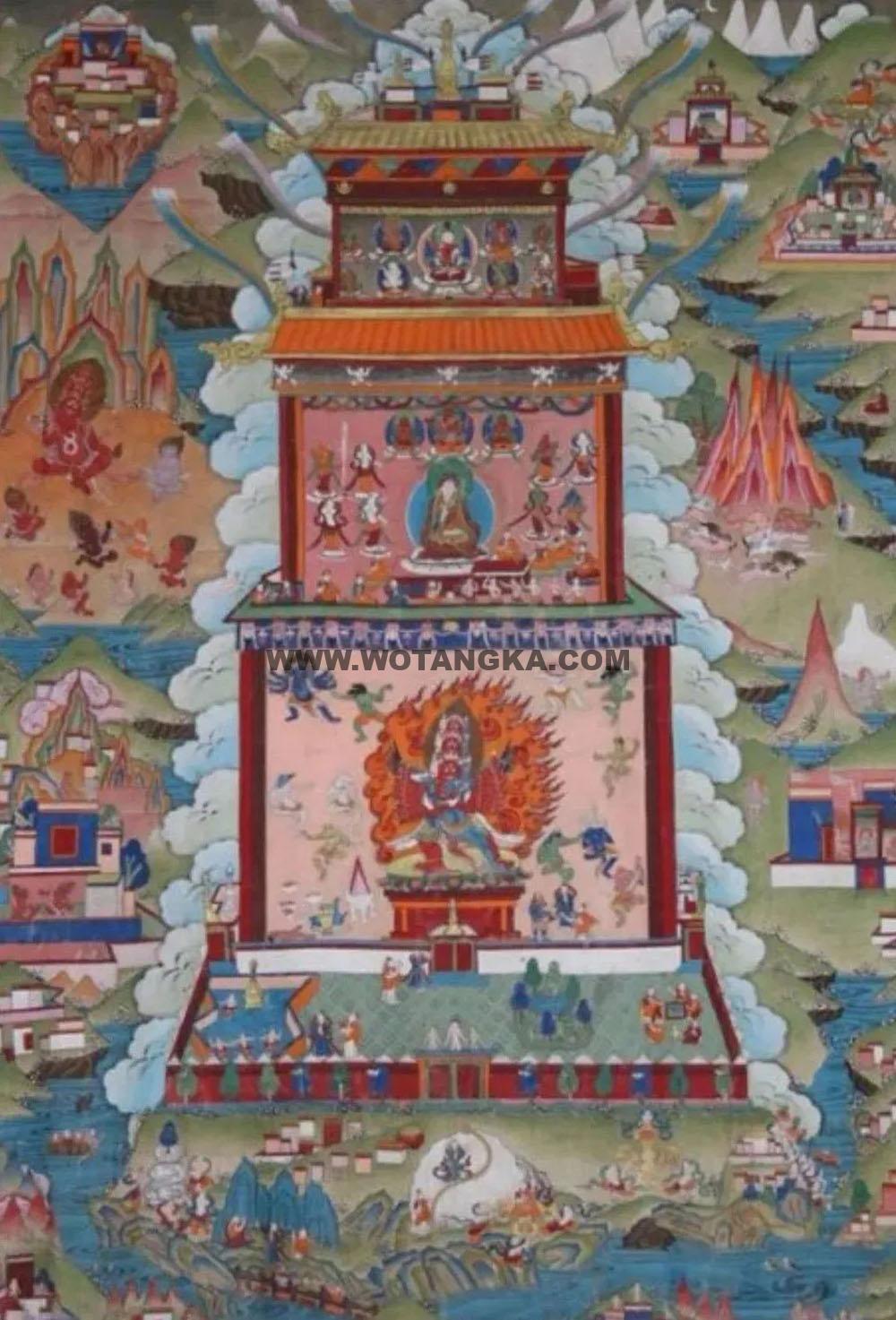 沃唐卡编号AC64988：尼扎伏藏莲师赫噜嘎明王源流