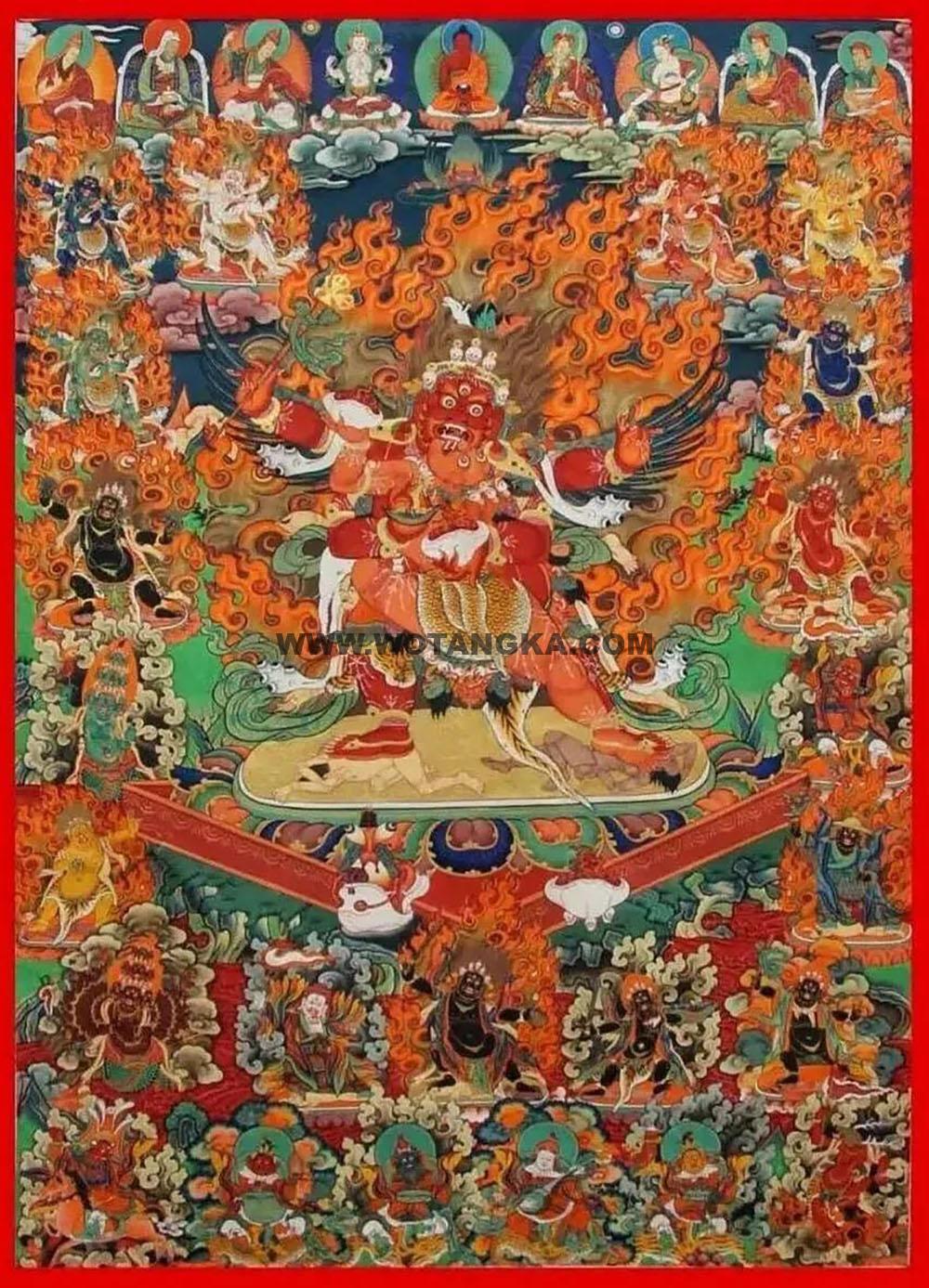 沃唐卡编号AC66313：尼扎伏藏马头明王