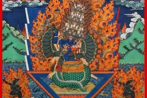 沃唐卡编号AC69981：尼扎伏藏降龙罗刹文殊