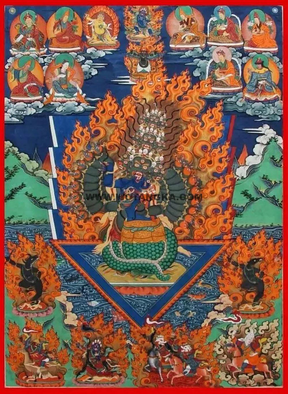 沃唐卡编号AC69981:尼扎伏藏降龙罗刹文殊