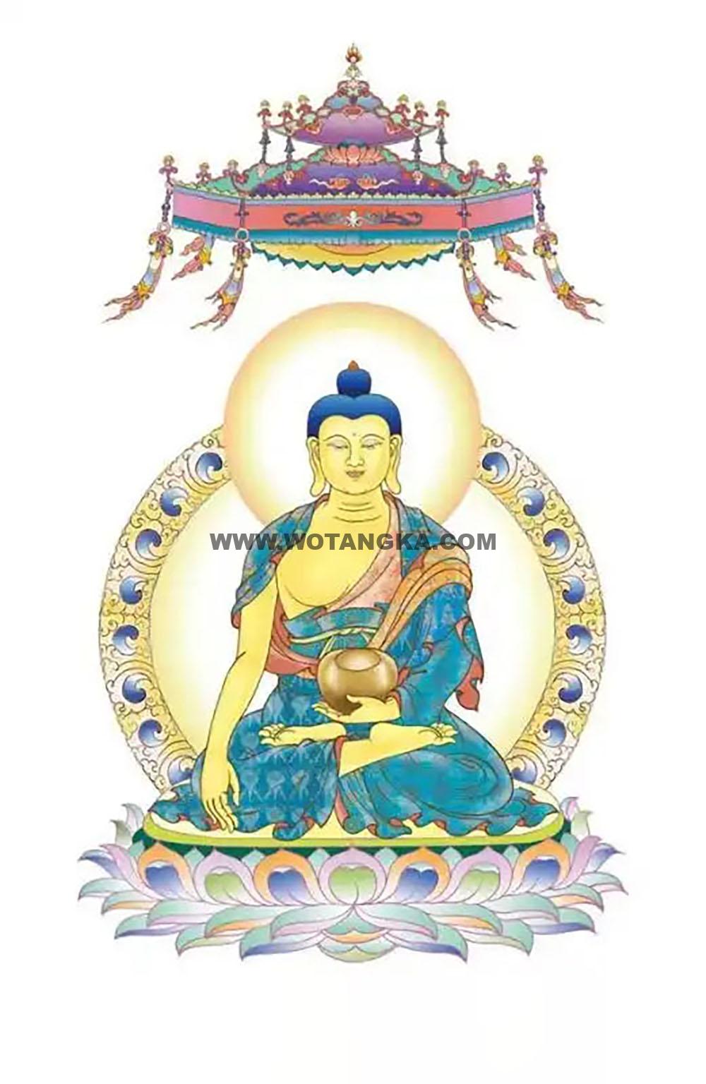 沃唐卡编号AC95226:过去七佛之释迦牟尼佛