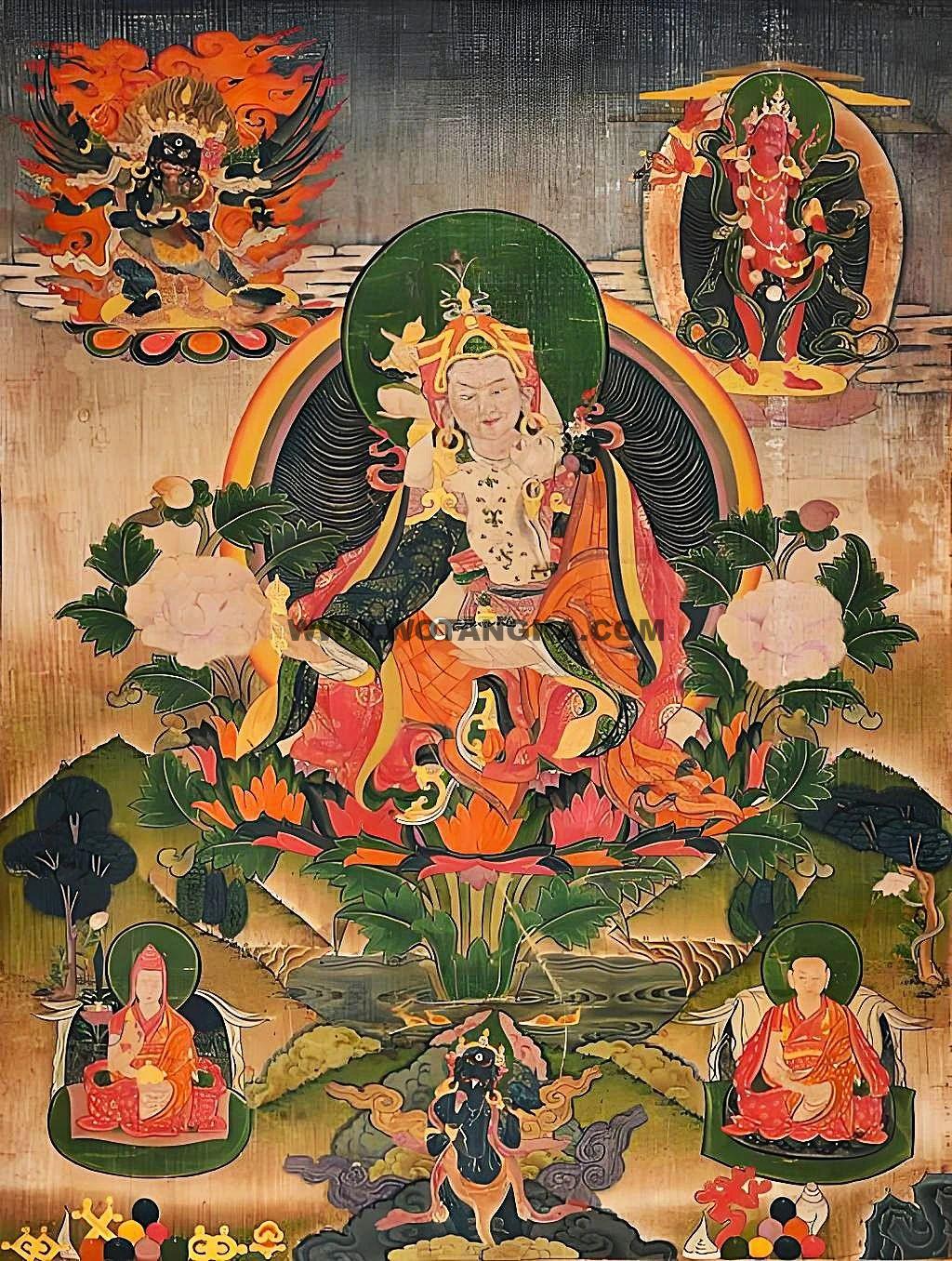 沃唐卡编号AC99660:莲花生大士