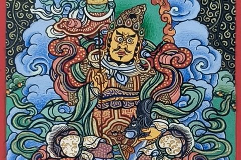 编号118-4427108：彩绘小唐卡-财宝天王（长方形·5*4CM左右）