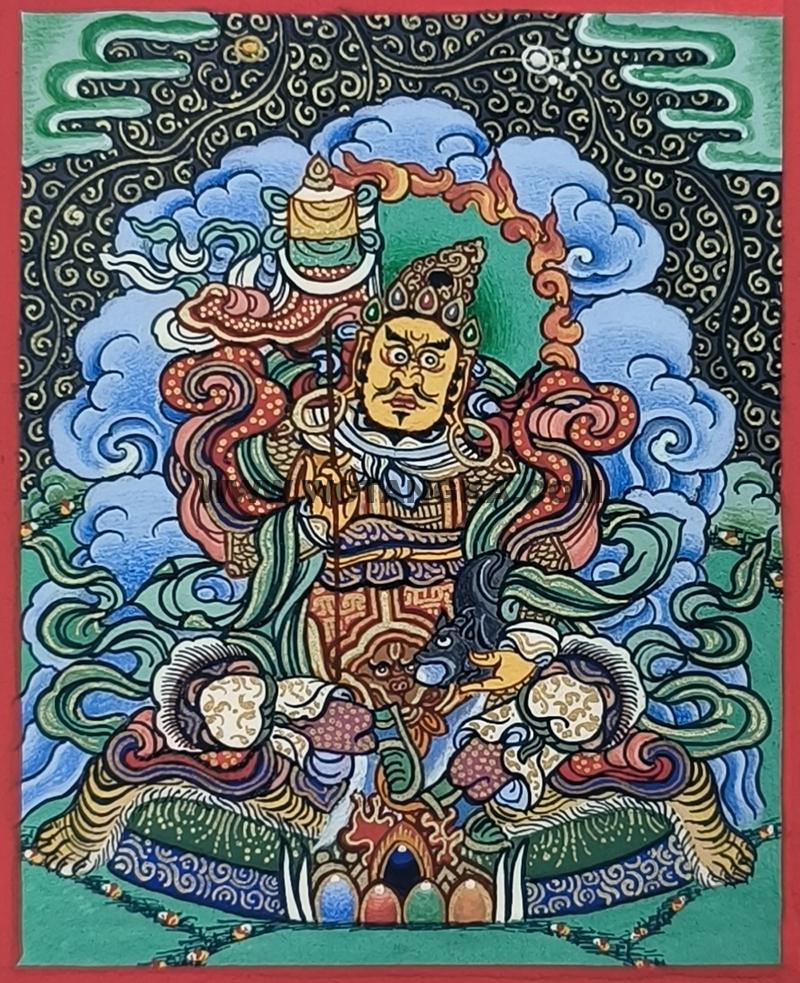 编号118-4427108：彩绘小唐卡-财宝天王（长方形·5*4CM左右）