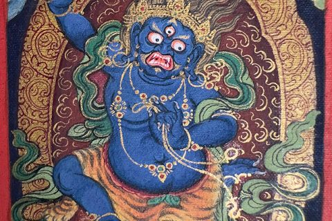 编号118-6368652：彩绘小唐卡-不动明王（长方形·5*4CM左右）