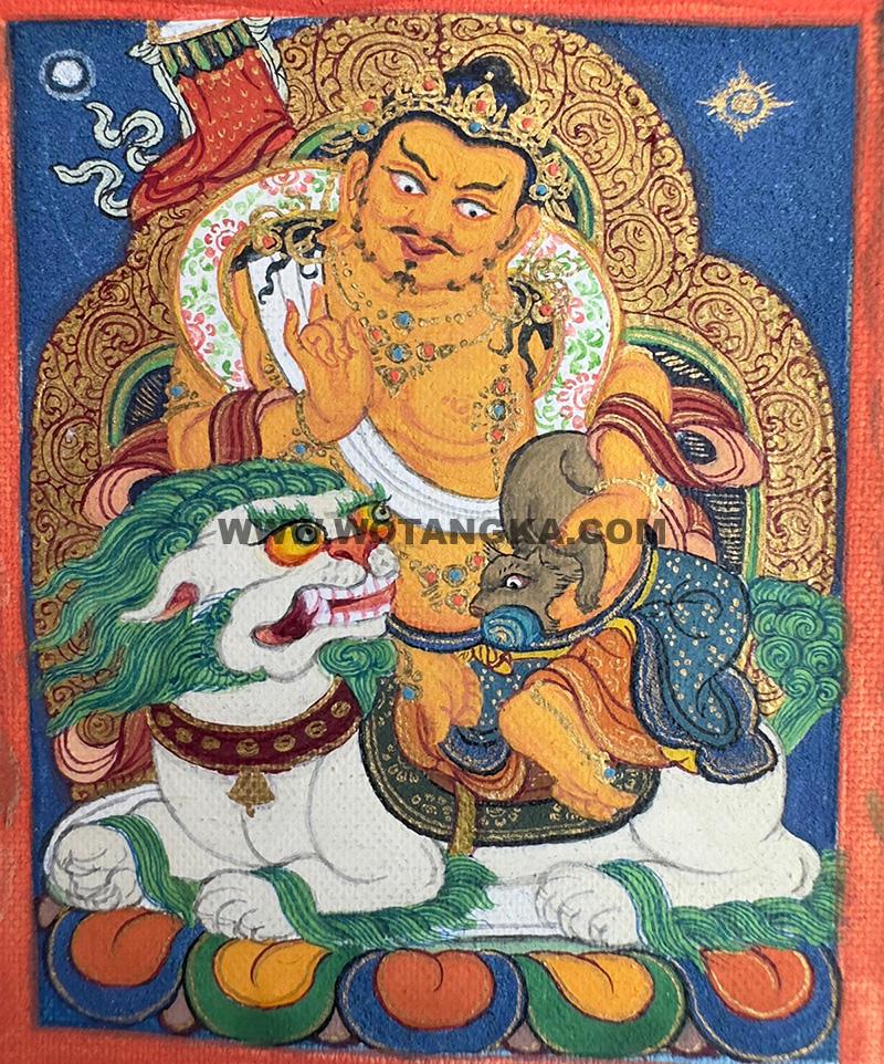 编号118-6496654：彩绘小唐卡-财宝天王（长方形·5*4CM左右）