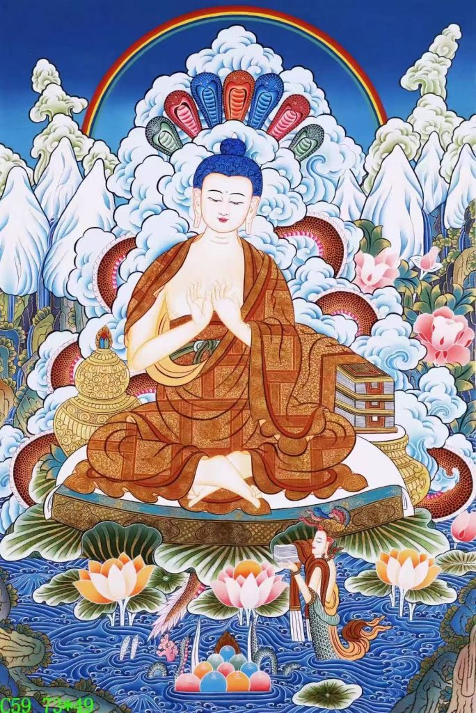 编号138-556257：彩绘唐卡-龙树菩萨（73*49CM左右）