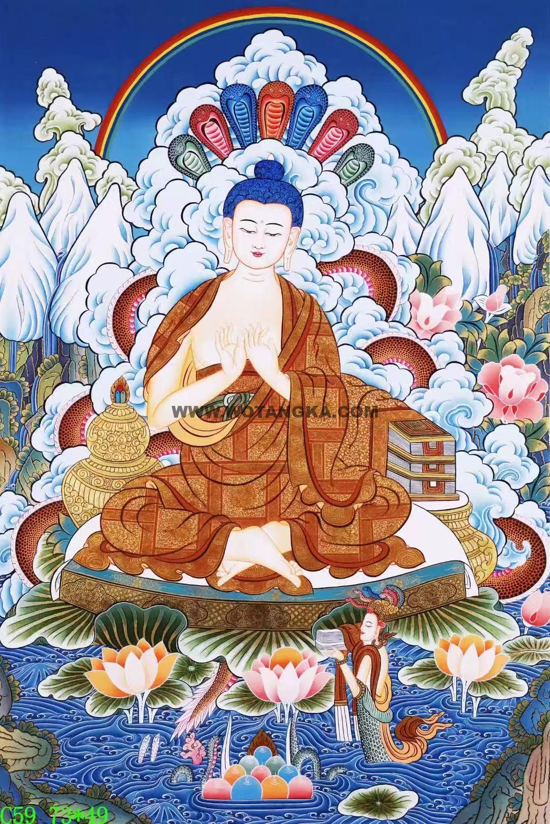 编号138-556257：彩绘唐卡-龙树菩萨（73*49CM左右）