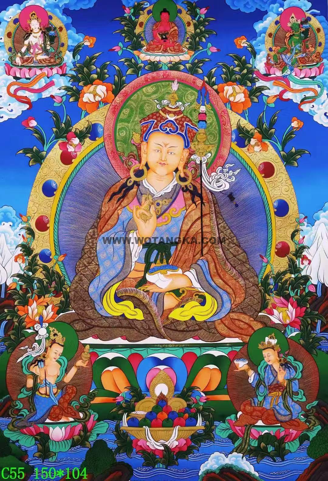 编号138-562665:彩绘唐卡-莲花生大士(150*104CM左右)