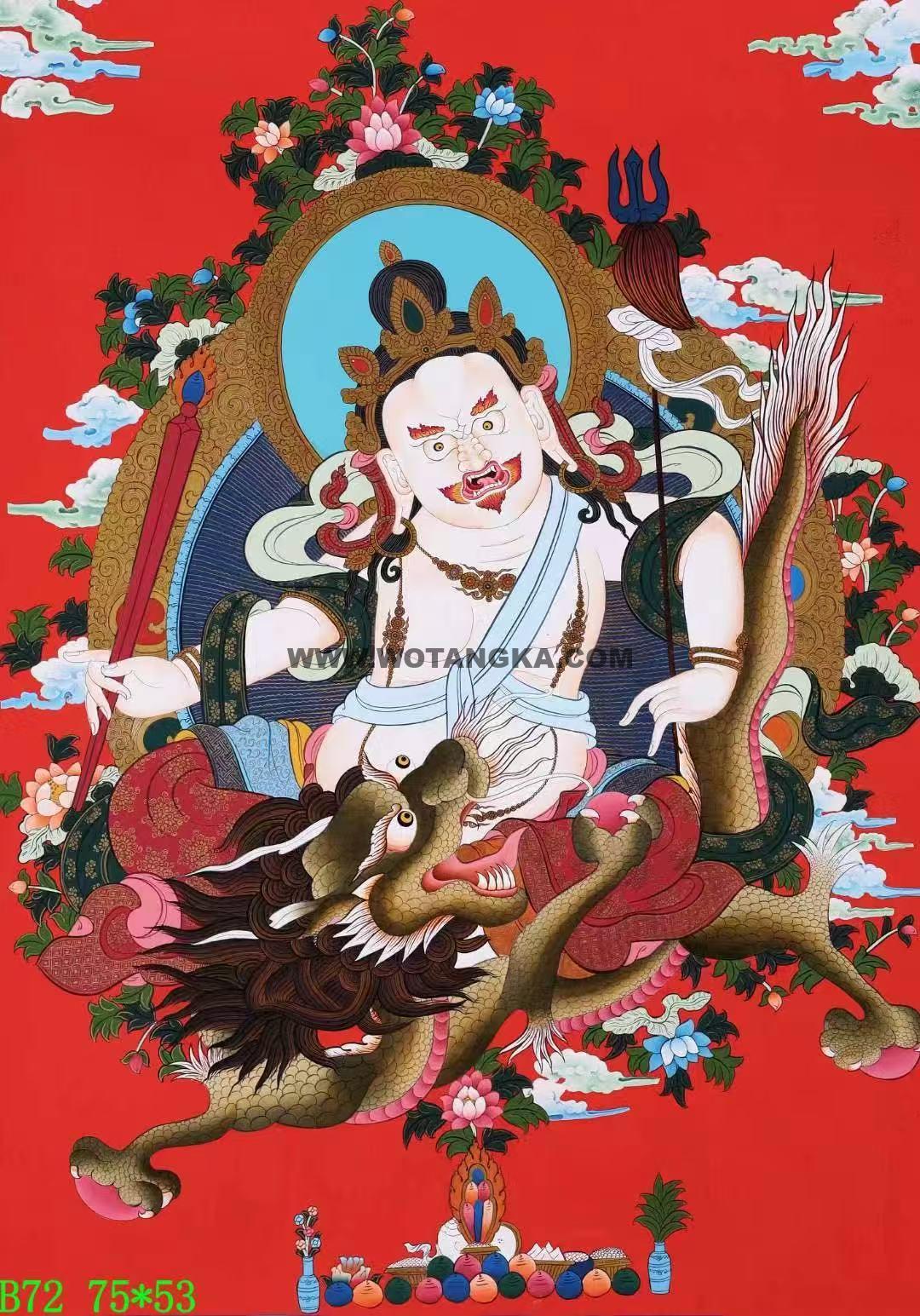 编号138-562925:彩绘唐卡-白财神(75*53CM左右)