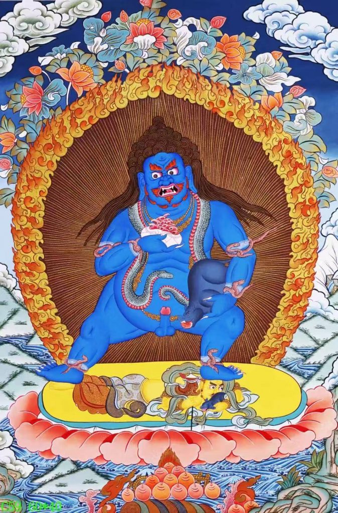 编号138-573429：彩绘唐卡-黑财神（60*40CM左右）