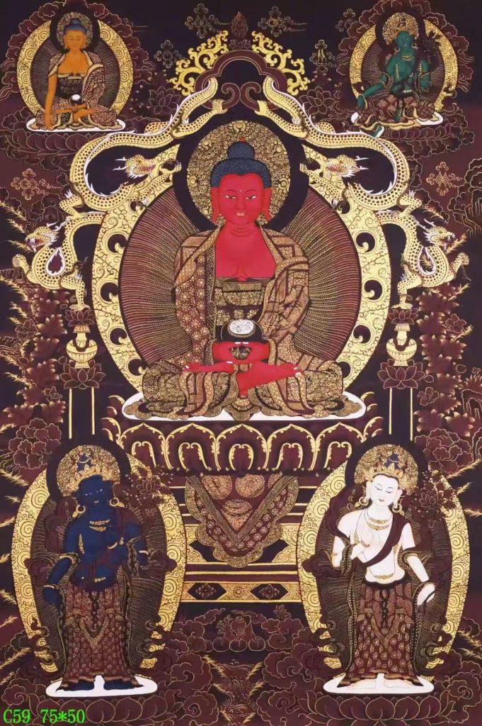 编号138-588877：彩绘唐卡-阿弥陀佛（75*50CM左右）
