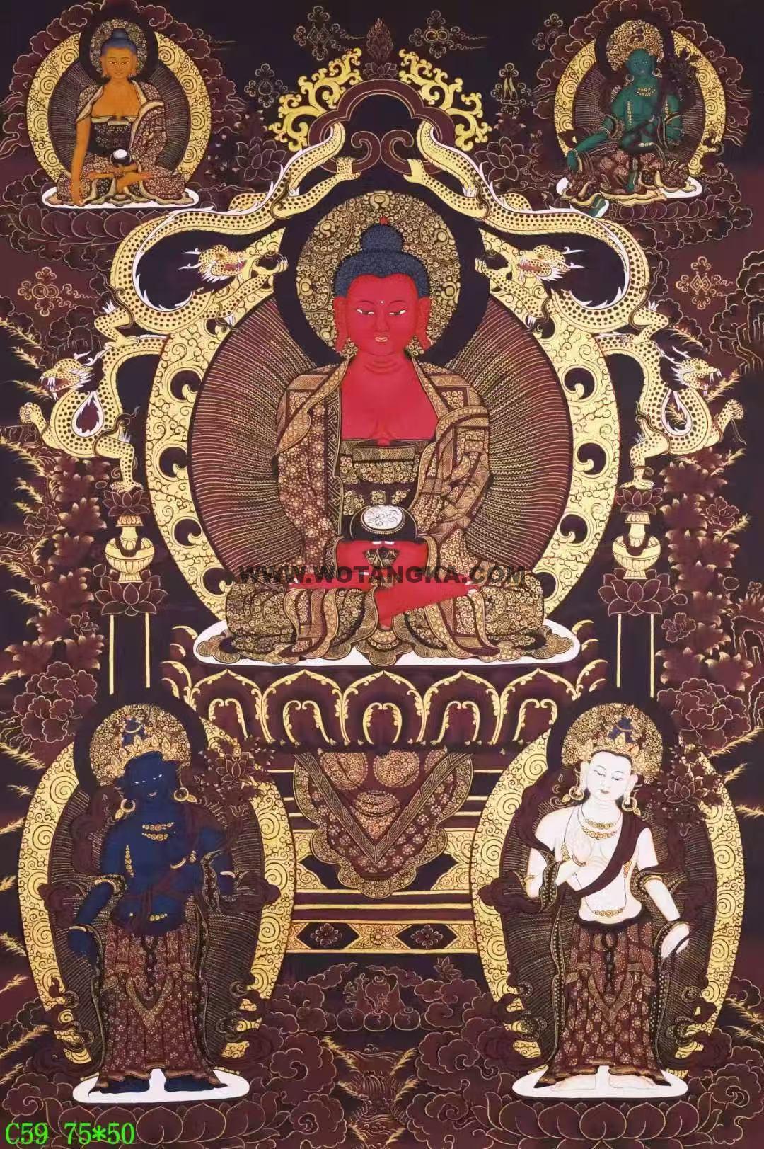 编号138-588877:彩绘唐卡-阿弥陀佛(75*50CM左右)