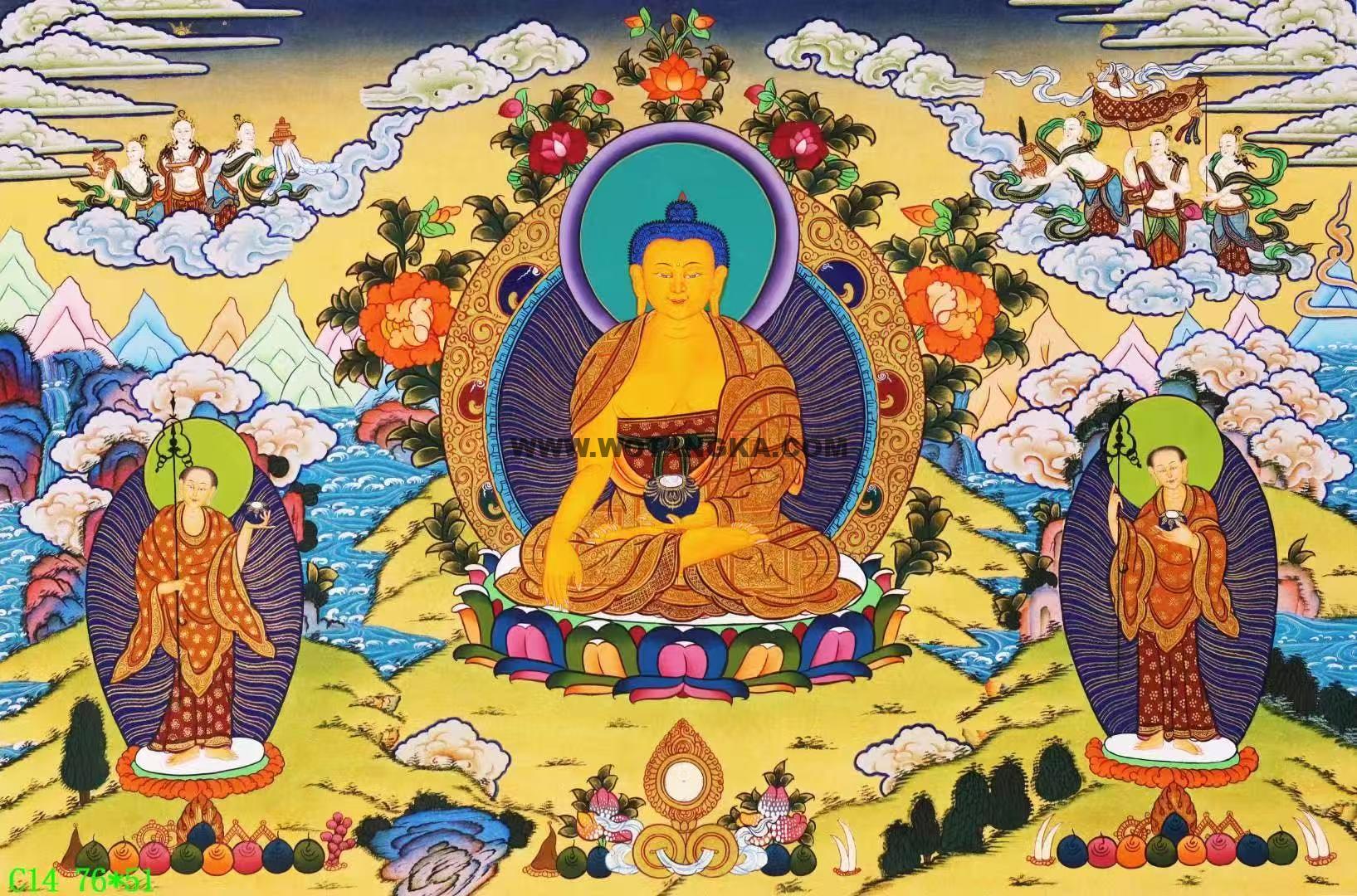 编号138-590345:彩绘唐卡-释迦牟尼佛(51*76CM左右)