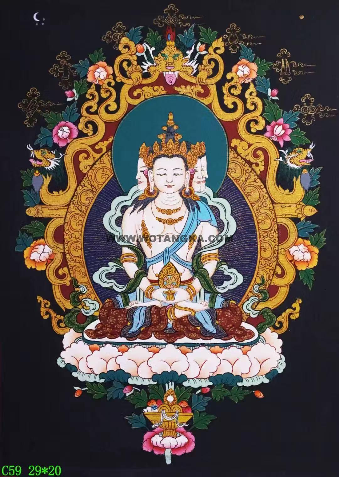 编号138-592544:彩绘唐卡-四面大日如来(29*20CM左右)