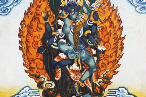 编号138-625784：彩绘唐卡-时轮金刚（29*22CM左右）