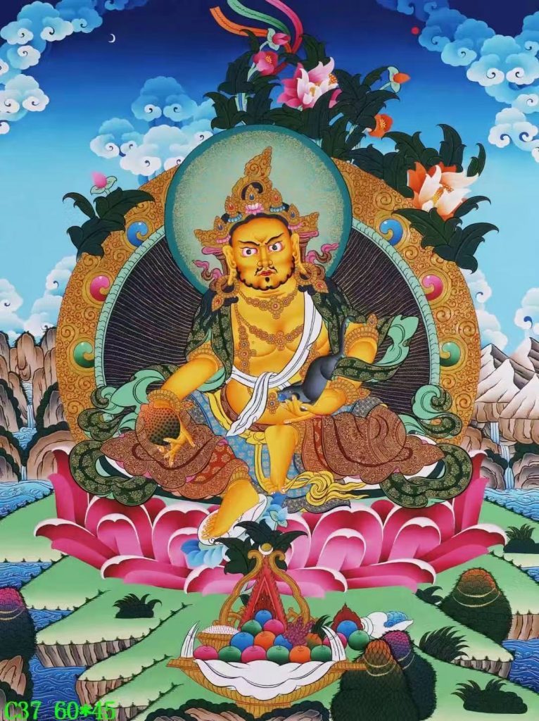 编号138-647529：彩绘唐卡-黄财神（60*45CM左右）